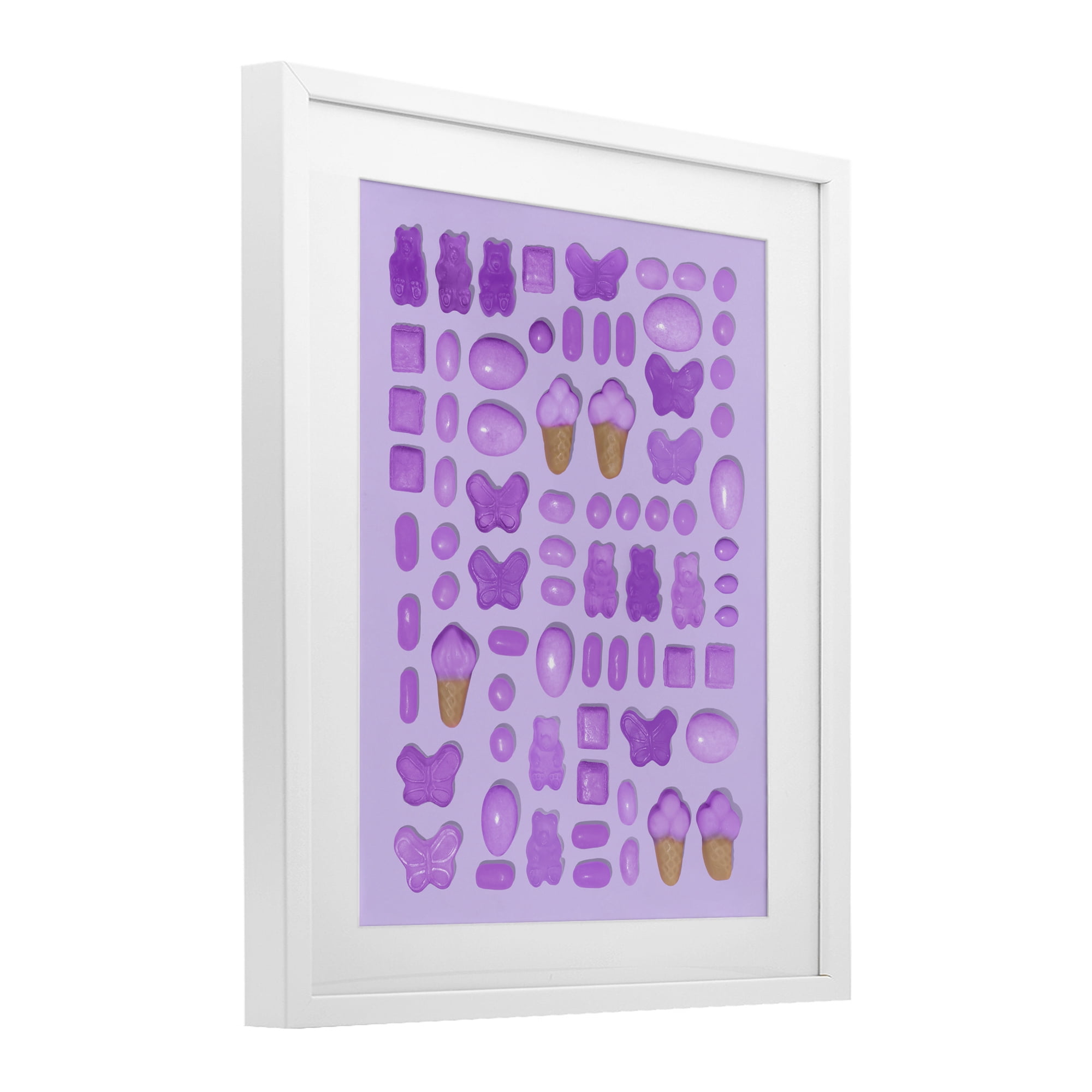 Stupell Industries Lilac Purple Toned Candies White Framed Print Under Glass, design by LISH Creative