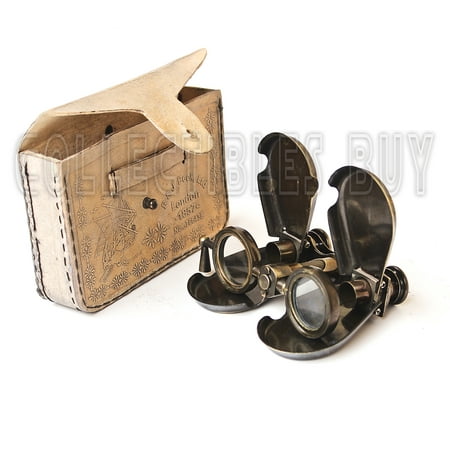 Marvellous Brass Binocular Collectibles Nautical Instrument R & J Beck Natural Brown Leather Case Vintage Classic Marine Spy Glass Antique 1857