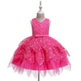 thumbnail image 2 of Toddler Baby Girls Bowknot Tulle Tutu Dress Sleeveless Sequins Flower Wedding Pageant Dress Party Dresses 0-5Years, 2 of 7