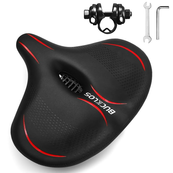 Cojín para asiento de bicicleta BUCKLOS, cómodo, extra ancho e impermeable