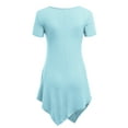 thumbnail image 3 of Made by Johnny Women's V-Neck Asymmetrical Tunic Top S AQUA, 3 of 6
