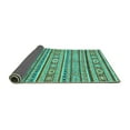 thumbnail image 2 of Ahgly Company Indoor Round Oriental Turquoise Blue Modern Area Rugs, 3' Round, 2 of 4