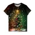 thumbnail image 4 of Women's Christmas Sweatshirts Christmas Meteor Graphic Tee Shirts Relaxed Fit Tops Short Sleeve Pullover Sweater Blouse Trendy 2025 Summer Blouses, 4 of 4