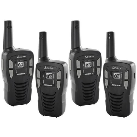 NEW! (4) Cobra CX112 16 Mile 22 Channel FRS/GMRS Walkie Talkie Two-Way (Best 50 Mile Walkie Talkie)