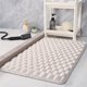 thumbnail image 1 of Alfombrilla para Baño - Alfombra Antideslizante y Absorbente, Suave y Lavable de Poliéster, Decorativa para Entrada Interior y Dormitorio, 60 x 40 cm, Gris/Blanco, 1 of 6