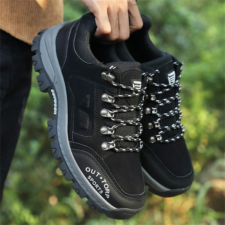 TAIAOJING Men's Mesh Eco-Friendly Sneakers Four Seasons Sneakers Hiking  Shoes Flat Bottom Non Slip Lace Up Comfortable
