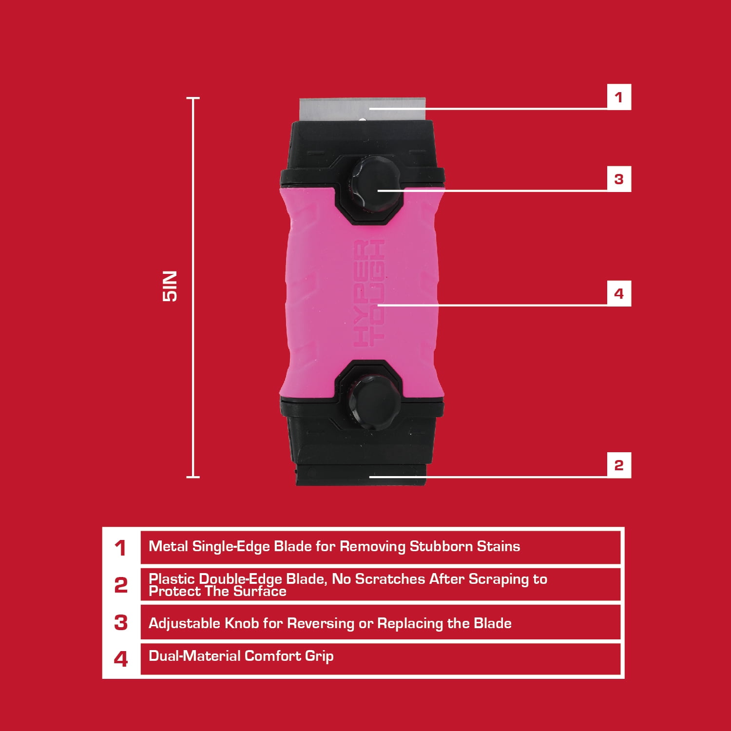 Hyper Tough 13-Piece Double Ended Scraper with Soft Grip Handle