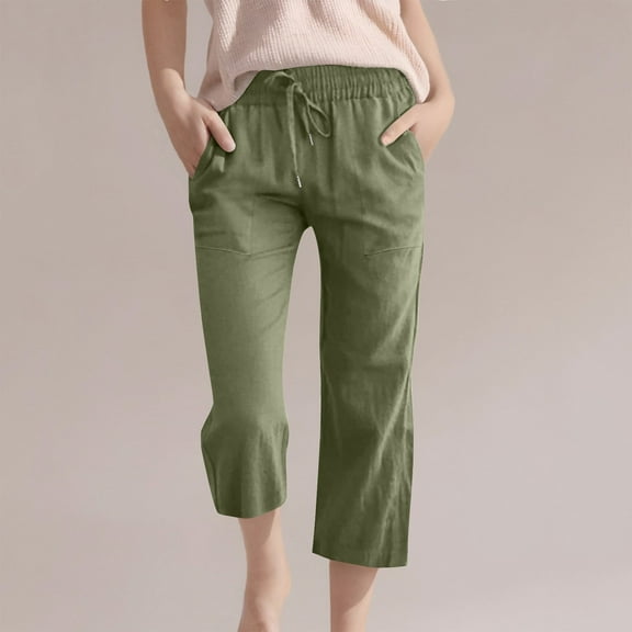 Juslio Girls Capris Children Boys Girls Jogging Bottoms Sports Trousers Long Training Casual Sweat（Army Green Capris， 110）