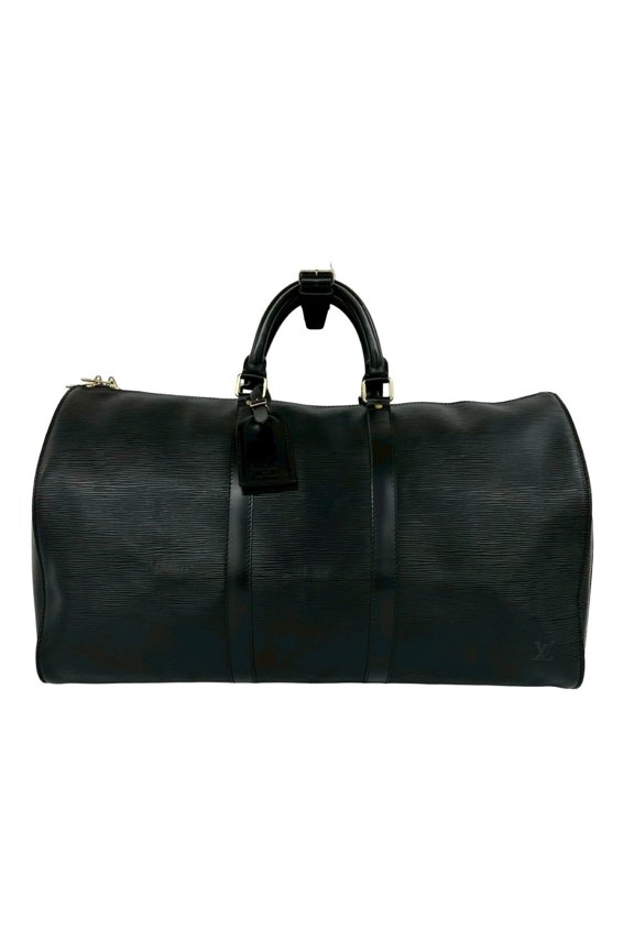 Pre-Owned LOUIS VUITTON Vintage Keepall 50 Epi Leather Boston Bag, Travel Handbag, Noir (482-3)