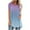 Light Blue, variant on Patlollav Womans Summer Blouse Print Round-Neck Loose Short Pullover Sleeve Tops