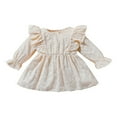thumbnail image 1 of EIMELI Bébé Fille Robe d'Automne Volant à Manches Longues Solide une Ligne Robes Princesse Robe d'Hiver Vêtements Tenue Marron 3-6 Mois, 1 of 8