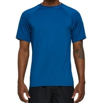 Pdbokew Swim Shirts Short Sleeve for Men Quick Dry Running UPF50+ Sun Protection Rash Guard Top BT3-PeacockBlue S