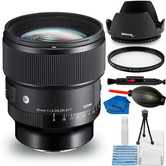 Sigma 85mm f/1.4 DG DN Art Lens for Sony with Bundle Includes: UV Filter, Tulip Lens & Much More (7pc Bundle)