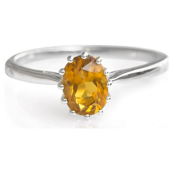 1.00 Cts. Citrine Solid 925 Sterling Silver Ring