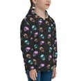 thumbnail image 3 of Kdxio purple cyan brown Skull Pattern Boys Athletic Unisex Boys Girls Hoodie with Pocket Sweatshirts-Large, 3 of 6