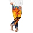 thumbnail image 2 of Wukai Colorful Paint Print Print Teenagers' Pajama Pant Sleep Pajama Lounge Pant PJ Bottoms with Pockets and Button Fly(Available in Big & Tall)-Small, 2 of 6