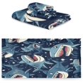 thumbnail image 2 of Cute Sharks Towels 3 Pack Bath Towels for Bathroom Set Soft Cotton Highly Absorbent Lightweight & Quickdry Towel Set 1 Bath Towel,1 Hand Towel,1 Washclothe Wash cloth, 2 of 6