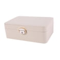 thumbnail image 3 of Caja de exhibición de joyería, caja de exhibición de viaje portátil decorativa, recipiente de joyería para , collares, mujeres de regalo Blanco, 3 of 9