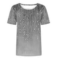 thumbnail image 4 of TKLPEHG Womens Dressy Tops Short Sleeve T Shirts Crew Neck Comfy Casual Loose Fashion Print Graphic Tee Summer Fashion Outfits (Gray,XL), 4 of 4