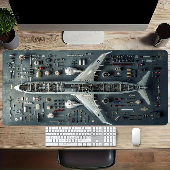 Aircraft parts Mouse Pad Large Computer Office Game Table Mats XXL Rubber Anti-slip Gaming Keyboard Mousepads Long Desk Pads