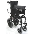 thumbnail image 3 of Karman Healthcare KM5000F-TP-16 KM5000 16 in. seat Lightweight Reclining Transport Wheelchair with Removable Desk Armrest, 3 of 6