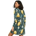 thumbnail image 2 of FORMRS Womens Long Sleeve Nightgowns Crew Neck Sleep Shirt Soft Pajamas Sizes S-3XL, Blue Floral Lemons, 2 of 8
