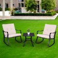 thumbnail image 1 of uhomepro 3 Pieces Patio Furniture Sets, Rocking Chair Outdoor Conversation Set, Bistro Set Backyard Porch Garden Poolside Balcony Use Furniture, 1 of 13