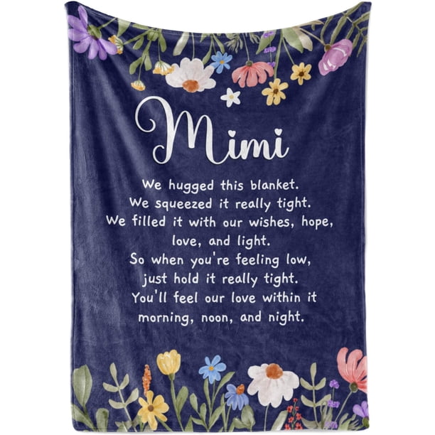 LHSHID Mimi Cute Quote Fleece Blankets Mimi Gifts for Grandma Blankets Gift for Grandma Grandmother Women Nini Nana on Christmas Birthday Thanksgiving 60x80in