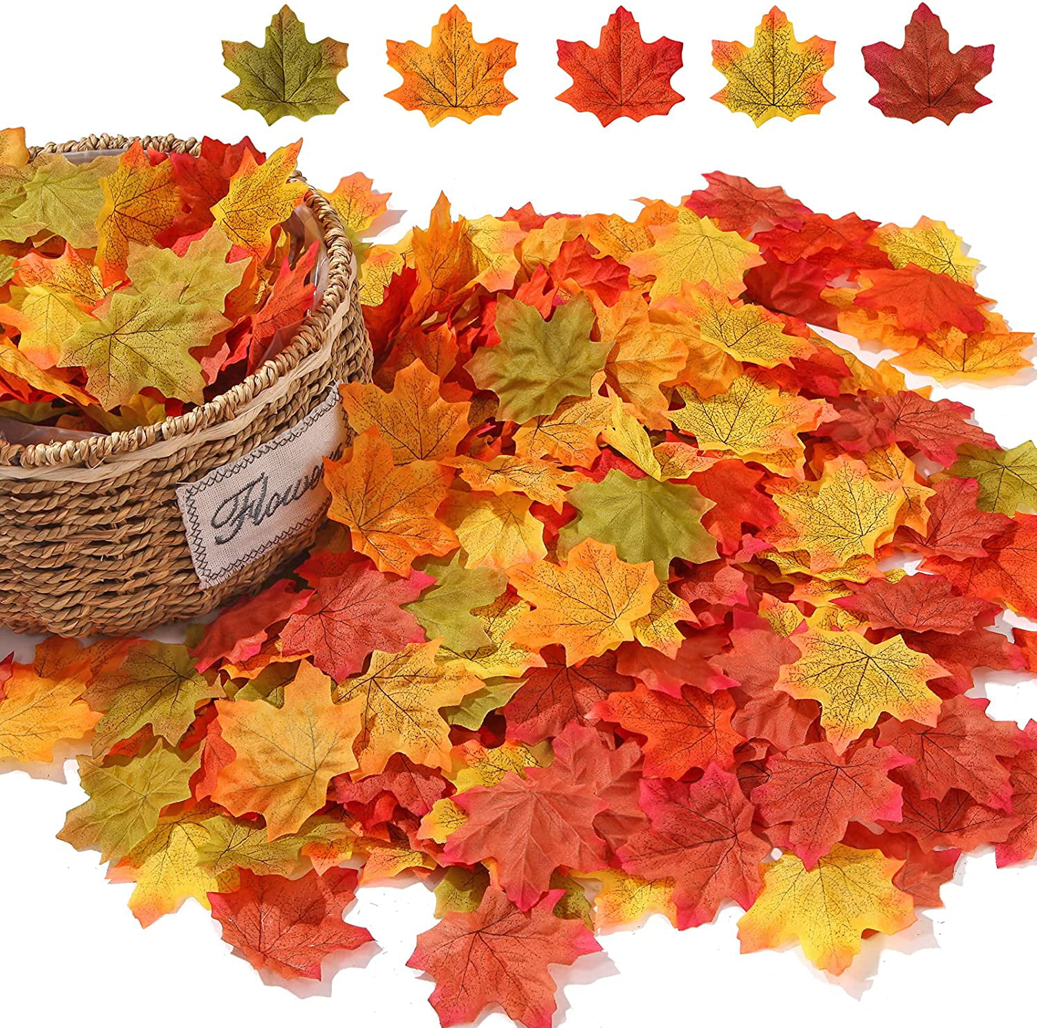 500pcs/Lot Multicolor Artificial Silk Maple Leaf Autumn Leaves Wedding Decor New 