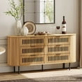 thumbnail image 6 of Wampat 63-Inch Mid-Century Fluted Chest of Drawers, 6 Drawers, Brown, 6 of 9