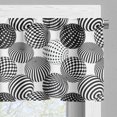 thumbnail image 5 of Ambesonne Geometric Valance & Curtain, 3D Checkered Ball Print, 55"x24", White and Charcoal Grey, 5 of 7