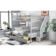 thumbnail image 4 of Tcbosik Full Over Full Bunk Bed With Two Drawers And Storage, Gray, 4 of 9