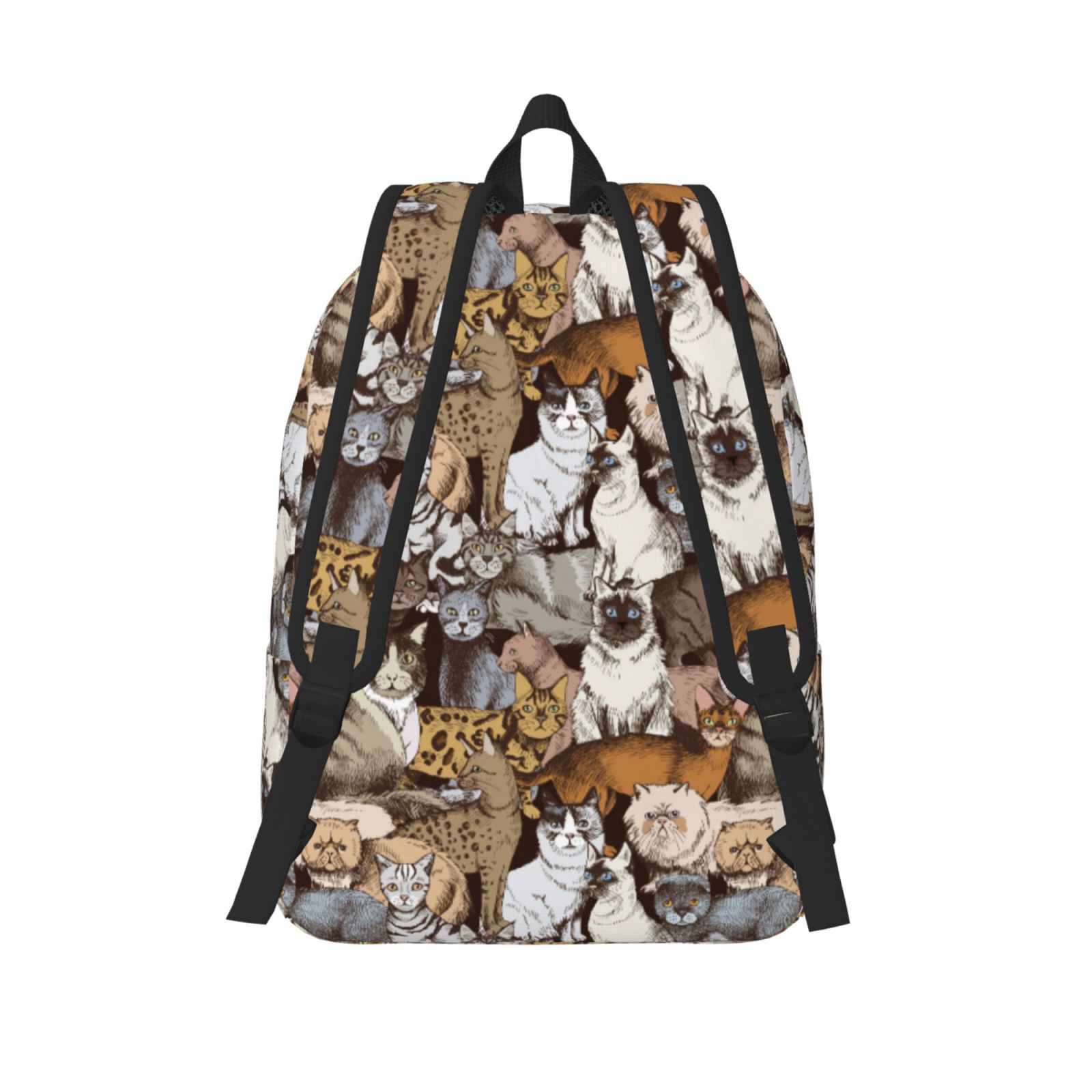 Defioc Cut Cats for Canvas Backpack,Travel Rucksack Unisex Knapsack Laptop Backpack for Work & College -Small