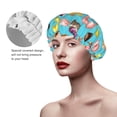 thumbnail image 5 of Cupcake Donut Macaroon Prints Shower Cap, Reusable Bath Hair Hat for all Hair Lengths Hair Cover with Elastic Band Double Waterproof Layers Bathing Hat, 5 of 5
