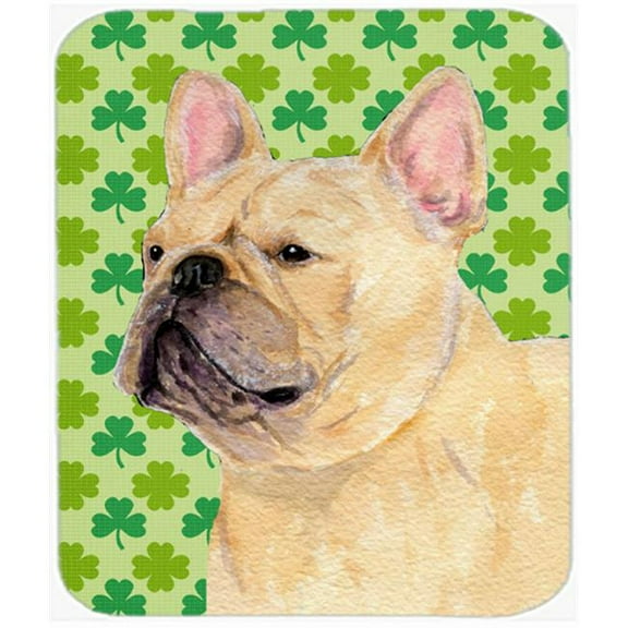 French Bulldog St. Patricks Day Shamrock Portrait Mouse Pad, Hot Pad Or Trivet