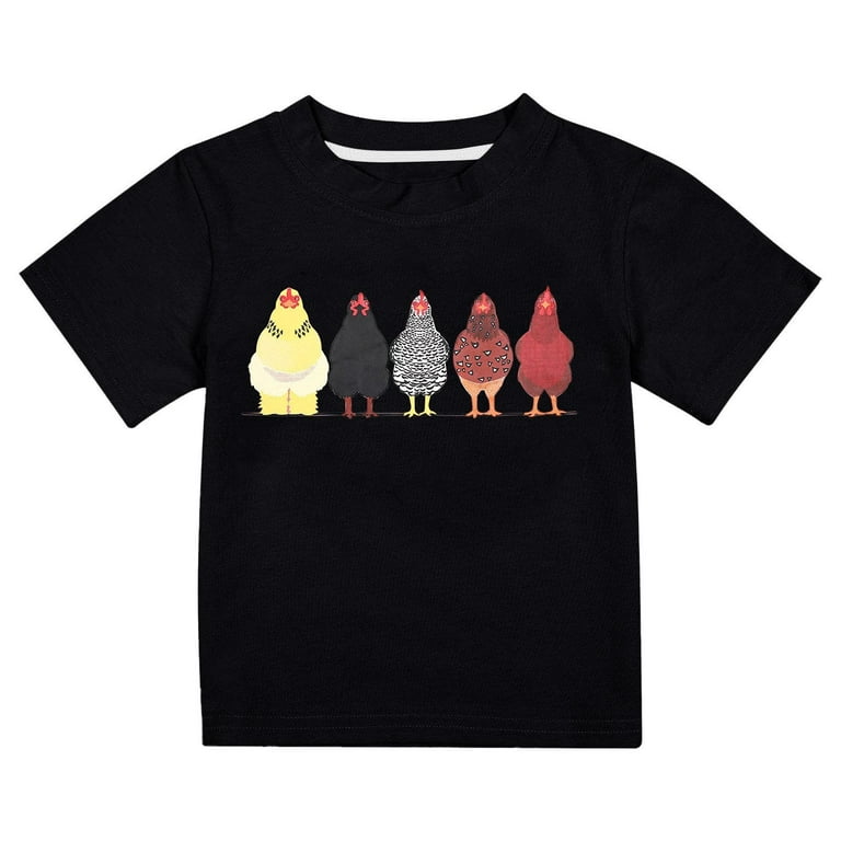 QIIBURR Toddler Boy Clothes 5T Toddler Baby Boys Girl Comfortable Solid  Color Chicken Print Short Sleeve Cotton T-Shirt Top Toddler Boy Clothes 3T  Toddler Girl Clothes 5T Infant Gifts for Baby Boy 