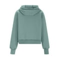 thumbnail image 5 of APEXFWDT Women's Zip Up Cropped Sweatshirt Jacket Athletic Light Fleece Casual Hoodie for Active Wear,L,Mint Green, 5 of 6