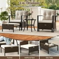 thumbnail image 3 of Harmijoy 5 Piece Outdoor Furniture Set, Rattan Chairs & Ottomans w/ Round Glass Topped Coffee Table, Space Saving Cushioned Patio Conversation Set for Backyard, Poolside, 3 of 7