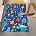 thumbnail image 6 of Toilet Rug Set Non-Slip Bathroom Rugs Soft Plush Machine Washable Contour Bath Mat Different Fish and Seaweed 24x20/24x16, 6 of 9