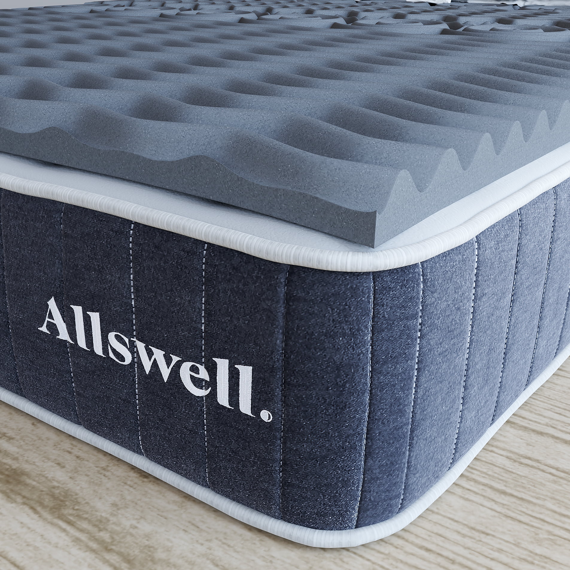 Allswell 2" 5-Zone Cooling Titanium Memory Foam Mattress Topper, Full