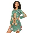 thumbnail image 3 of FORMRS Womens Long Sleeve Nightgowns Crew Neck Sleep Shirt Soft Pajamas Sizes S-3XL, Christmas Gingerbread, 3 of 8
