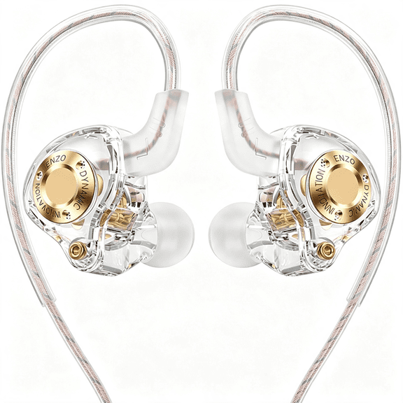 GJX Wired Gaming Headphones Iem Earphones with 1Dd in Ear Monitor, Hifi Usb C Earbuds, Bass Sound with New 11Mm Dynamic Driver for Video Music Gaming (White)