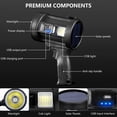 thumbnail image 5 of Rechargeable Spotlight, 150000 Lumens Handheld Hunting Flashlight Led Spot Light with Cob Light and Solar Panels, Lightweight and Super Bright Spotlight for Hunting Boating Camping, 5 of 7