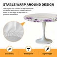 thumbnail image 6 of Purple Daisy Elastic Fitted Round Table Cover Retro Style Waterproof Outdoor Tablecloth for Holiday Party, Picnic, Patio & Dining Fits Tables Up to 55"-60", 6 of 8