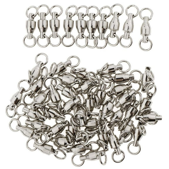 50Pcs/Set Swivels Fishing Connector Rolling Bucket Swivels Fishing Swivel Connectors Fishing Accessories 5