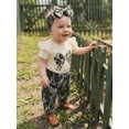 thumbnail image 3 of BemeyourBBs Newborn Baby Girls Hunting Clothes Infant Girl Spring Summer Fall Camouflage Outfits Bow Camo Bow Print Short Sleeve Romper Tops and Elastic Waist Pants Headband 2Pcs Set, 3 of 9