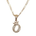 thumbnail image 2 of Cadena y dije de brillos con corona de oro laminado letra O, 2 of 7