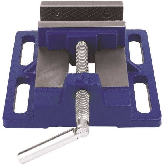 Irwin 4 in. Steel Workshop Bench Vise Blue Swivel Base