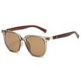 thumbnail image 1 of Gafas de sol redondas de la sombrilla de la moda de la cara del marco de madera retro de la pierna, hechas de madera y PC, 1 of 5