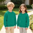 thumbnail image 6 of TIREOW Girls and Boys Sweatshirts Round Neck Long Sleeve Pullover Sweatshirt Solid Color Loose Fit Soft Casual Pullovers Top, 6 of 6